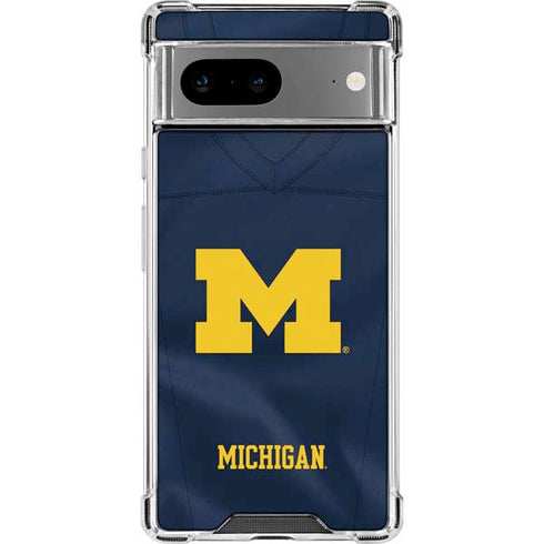 University of Michigan Blue Jersey Google Pixel 8 Clear Case